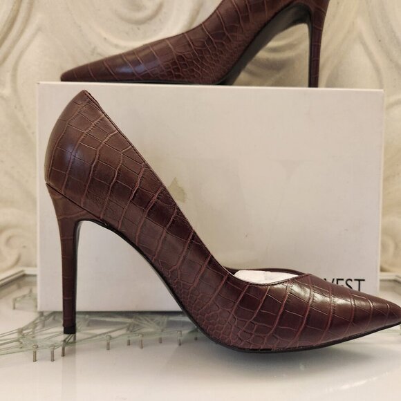 Nine West "Flava" Dark Red Heels. NIB. Size 8.5 - Picture 1 of 9